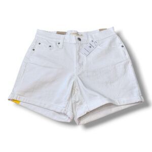 NWT Levi's Mid Length Jean White Shorts Cuffed Hem Summer 4 1/2” Women’s Size 29